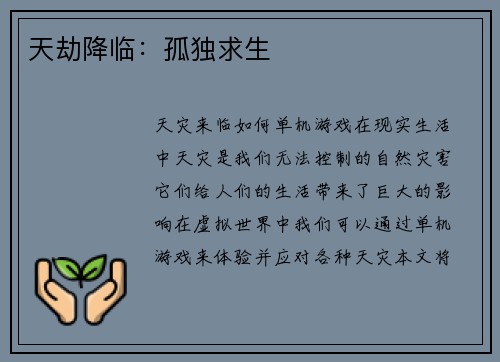 天劫降临：孤独求生